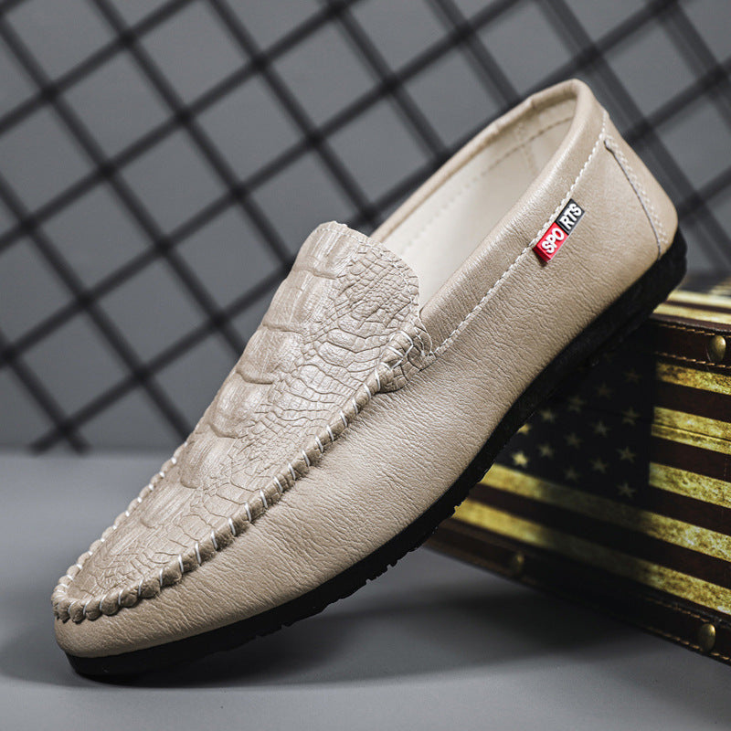 K-style summer 2024 new arrival slip-on casualtrendy crocodile pattern beanie shoes for men easiest