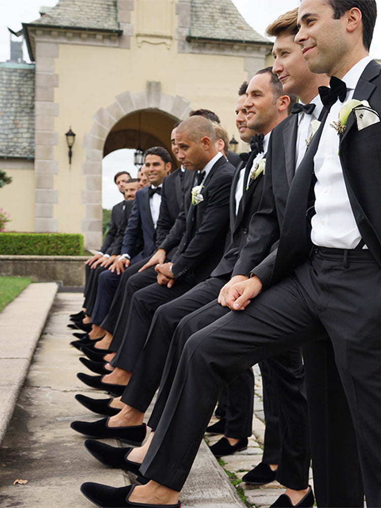 Piergitar European and American trendy banquet party wedding men's formal loafers suede slip-on shoes for men