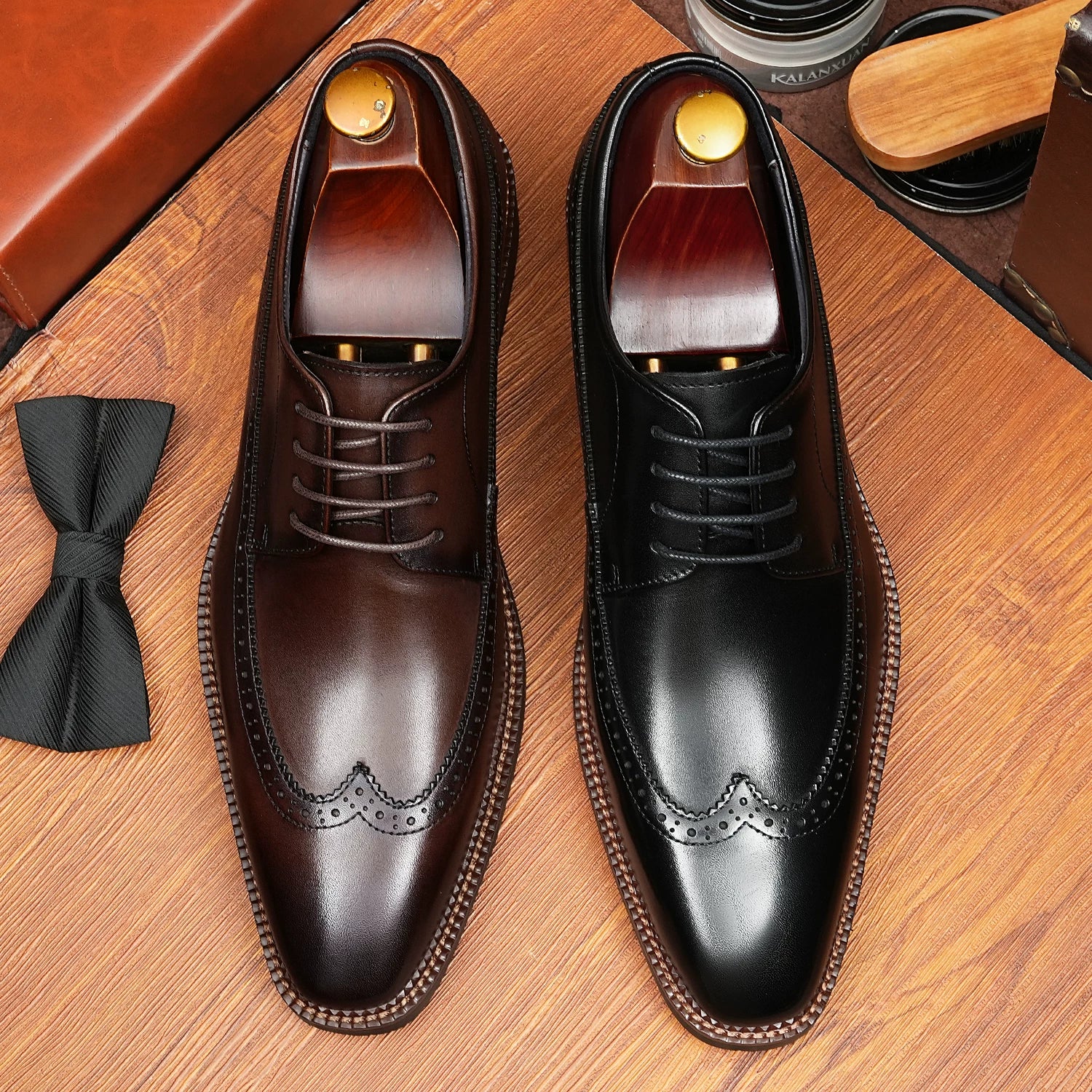 Men's Genuine Leather Derby Shoes, Business, Formal