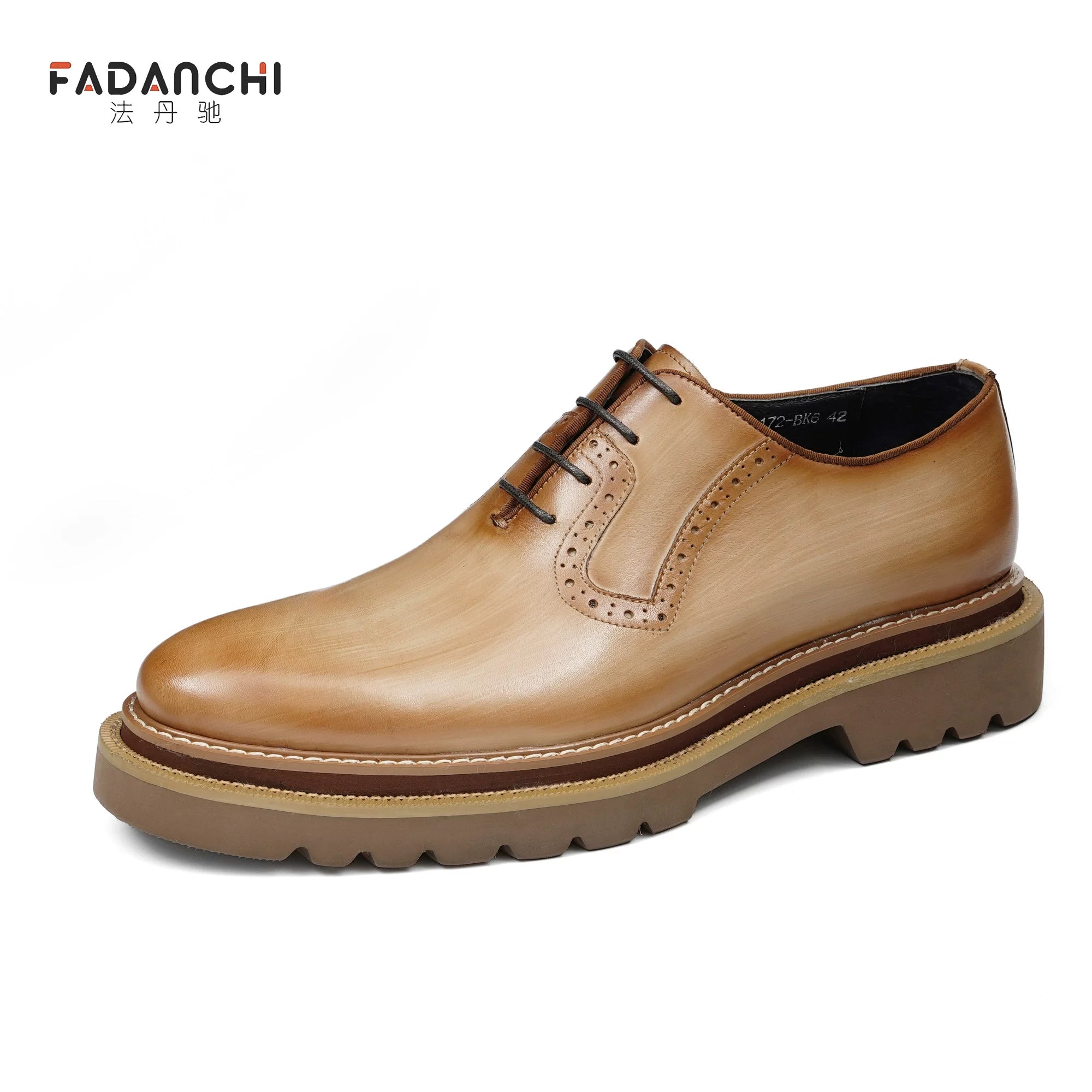 Men's Genuine Leather Leather Shoes, Height Increasing, Thick Sole