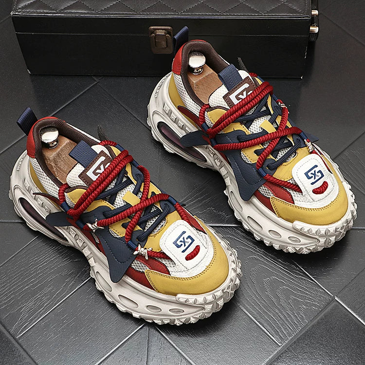 Men's Height-Increasing Platform Shock-Absorbing Trendy Chunky Dad Sneakers 2026 New