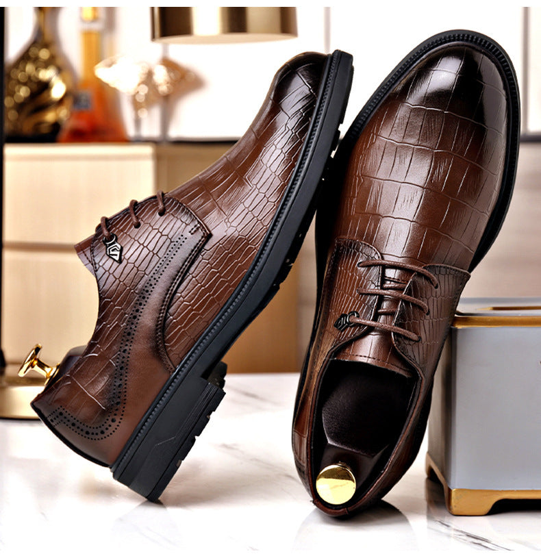 Men's business casual dress shoes - versatile leather oxfords, lace-up trendy footwear, stylish brit