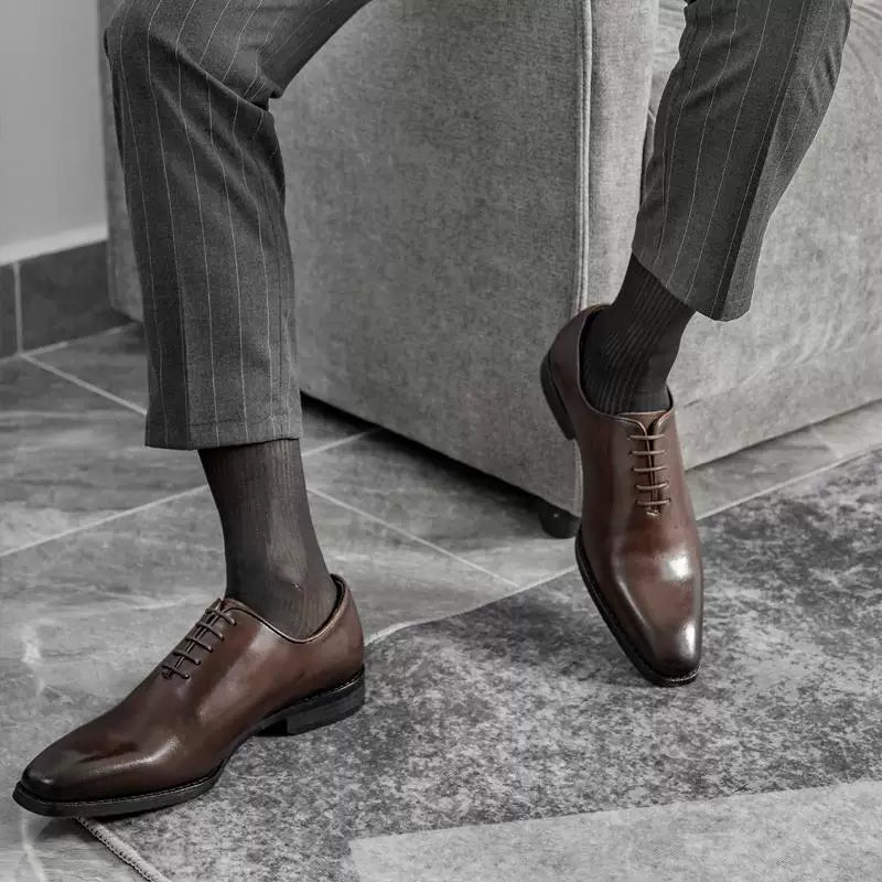 Men's Genuine Leather Oxford Shoes, Breathable, Lace-Up