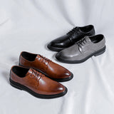 Plus size men's shoes - british style business casual leather shoes