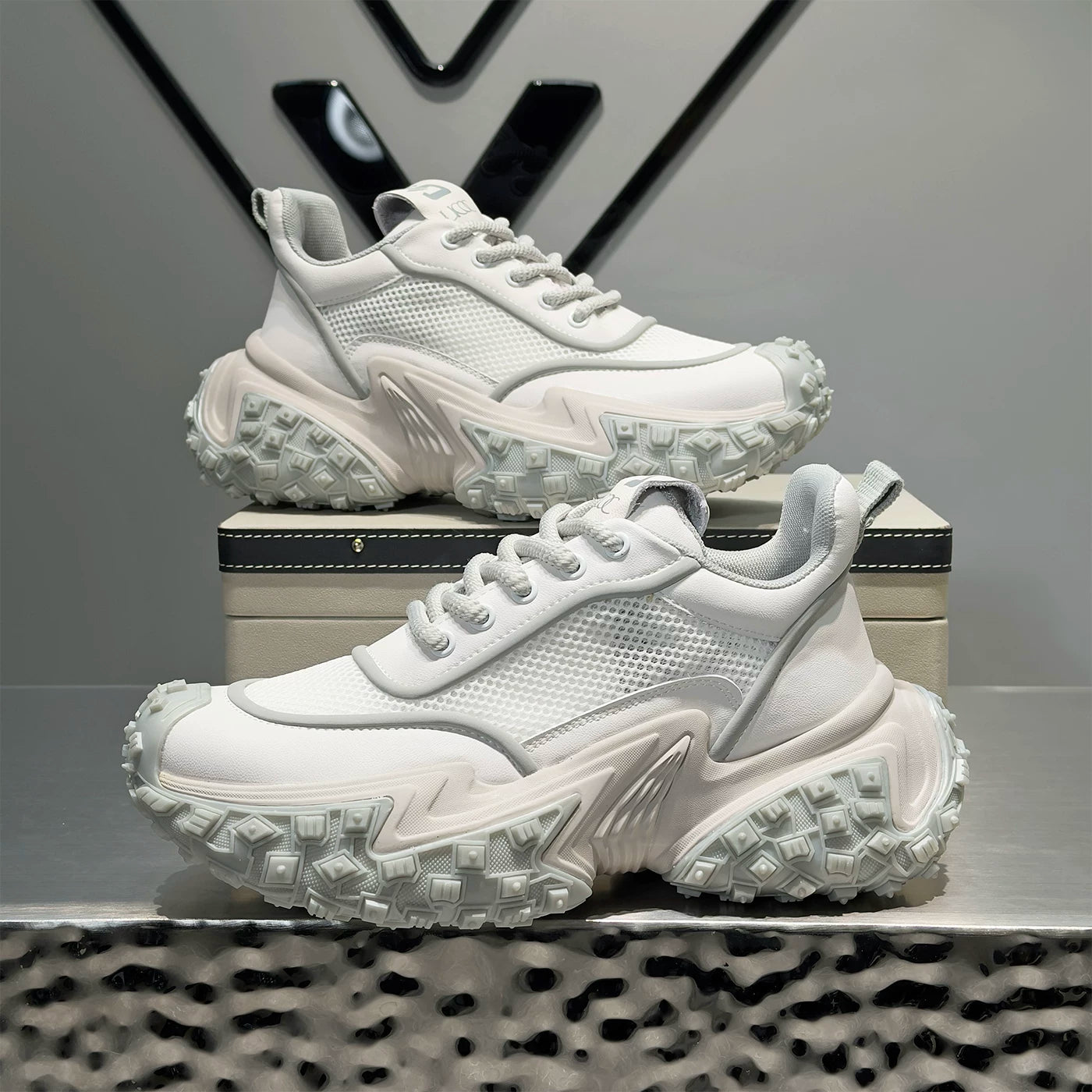 Men's Height-Increasing Platform Breathable Mesh Chunky Dad Sneakers Spring-Summer New