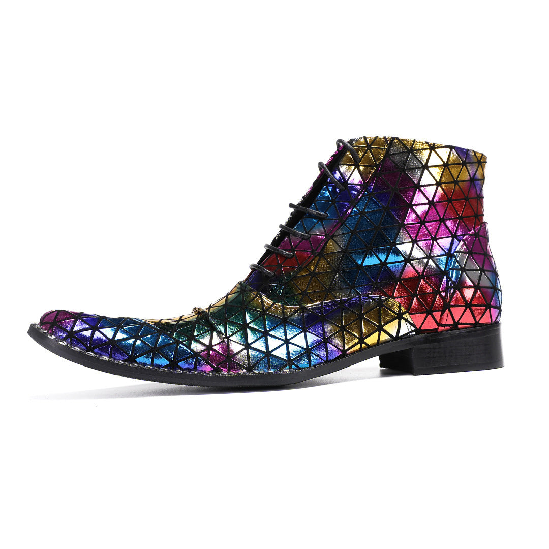 Men's Blue Leather Chelsea Boots – Style 21