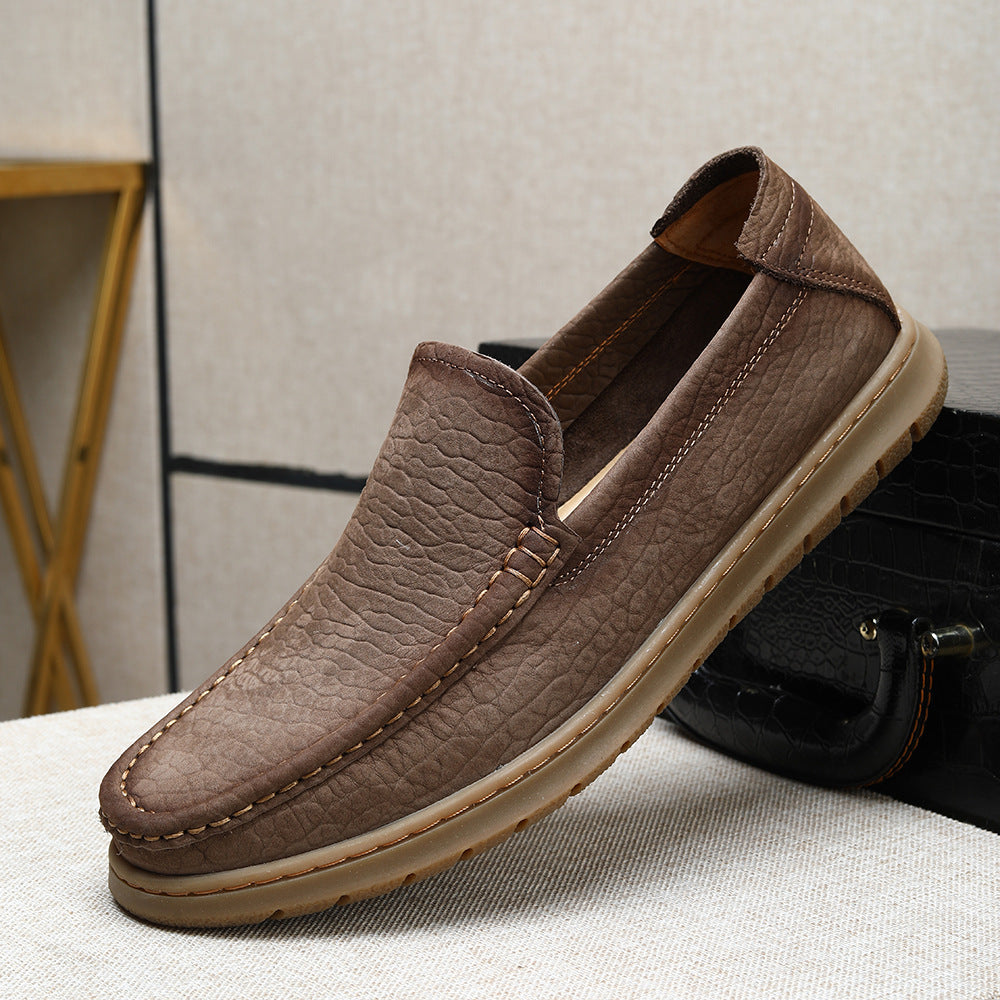 Elephant pattern single layer frosted cowhide beanie shoes 2026 spring and summer new arrivalplaid b