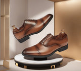 Cross-border 2026 spring/autumn three-panel leather dress shoes for men - anti-slip, business formal