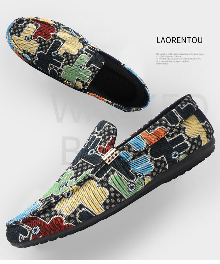 Spring/summer casual sneakers, trendy loafers, men's slip-ons, moccasins, one-step shoes, men's foot 8