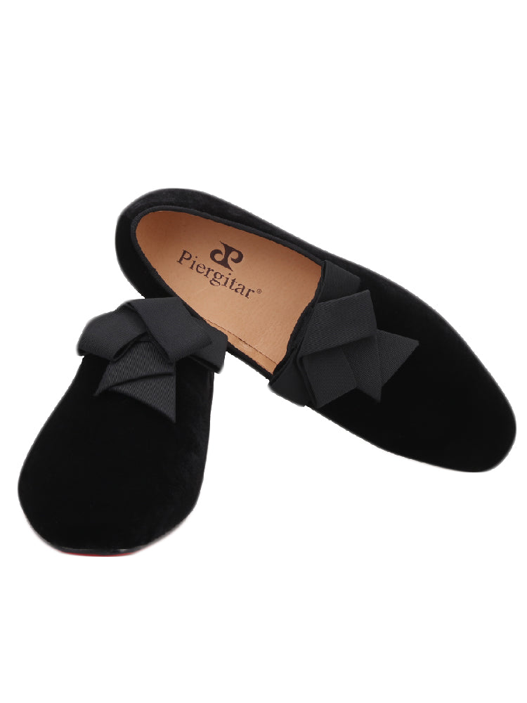 New handmade European and American banquet velvet men's formal shoes wedding party black penny loafers for men