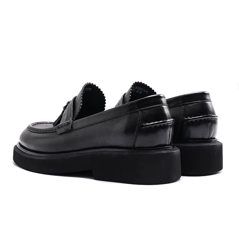 Men's Genuine Leather Loafers, Height Increasing, Thick Sole