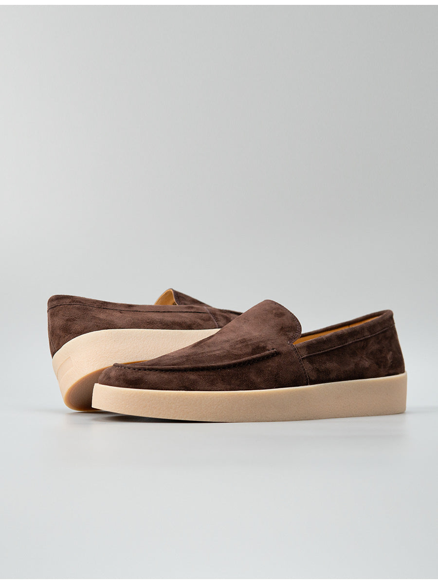 6509a-1 premium velvet loafers - cashmere slip-ons for men - handmade trendy shoes - business casual versatile leather shoes
