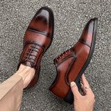 Three-joint men's leather shoes business casual formal men's shoes british suit shoes men's groom we