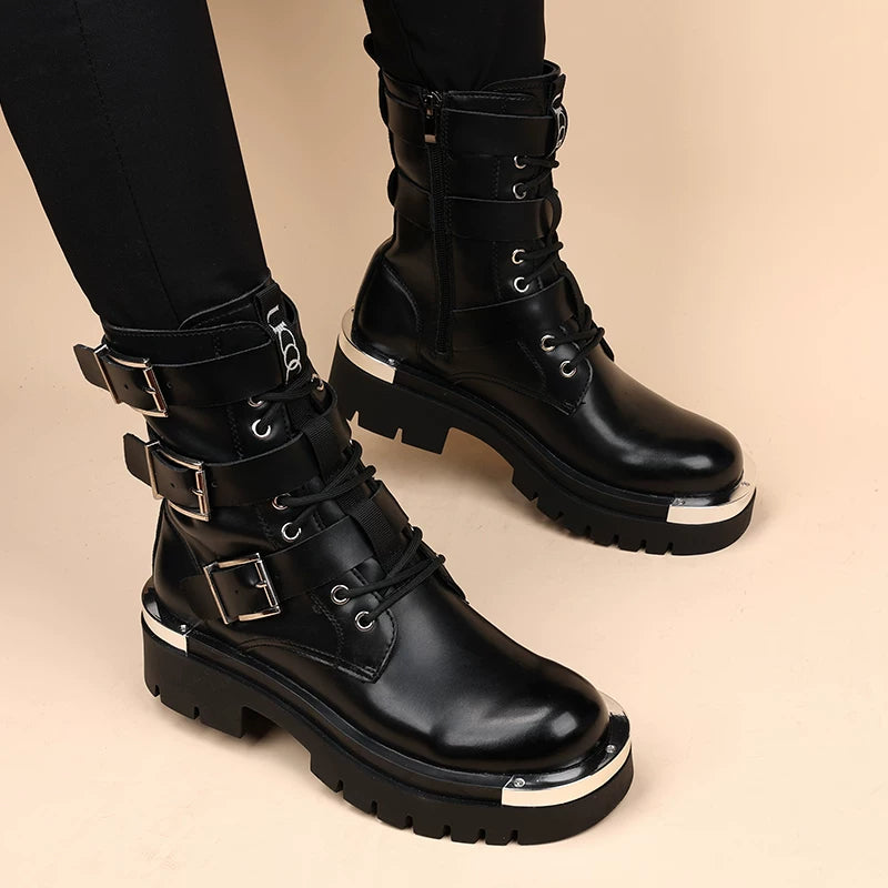 Men's Martin Boots, Height Increasing, Thick Sole
