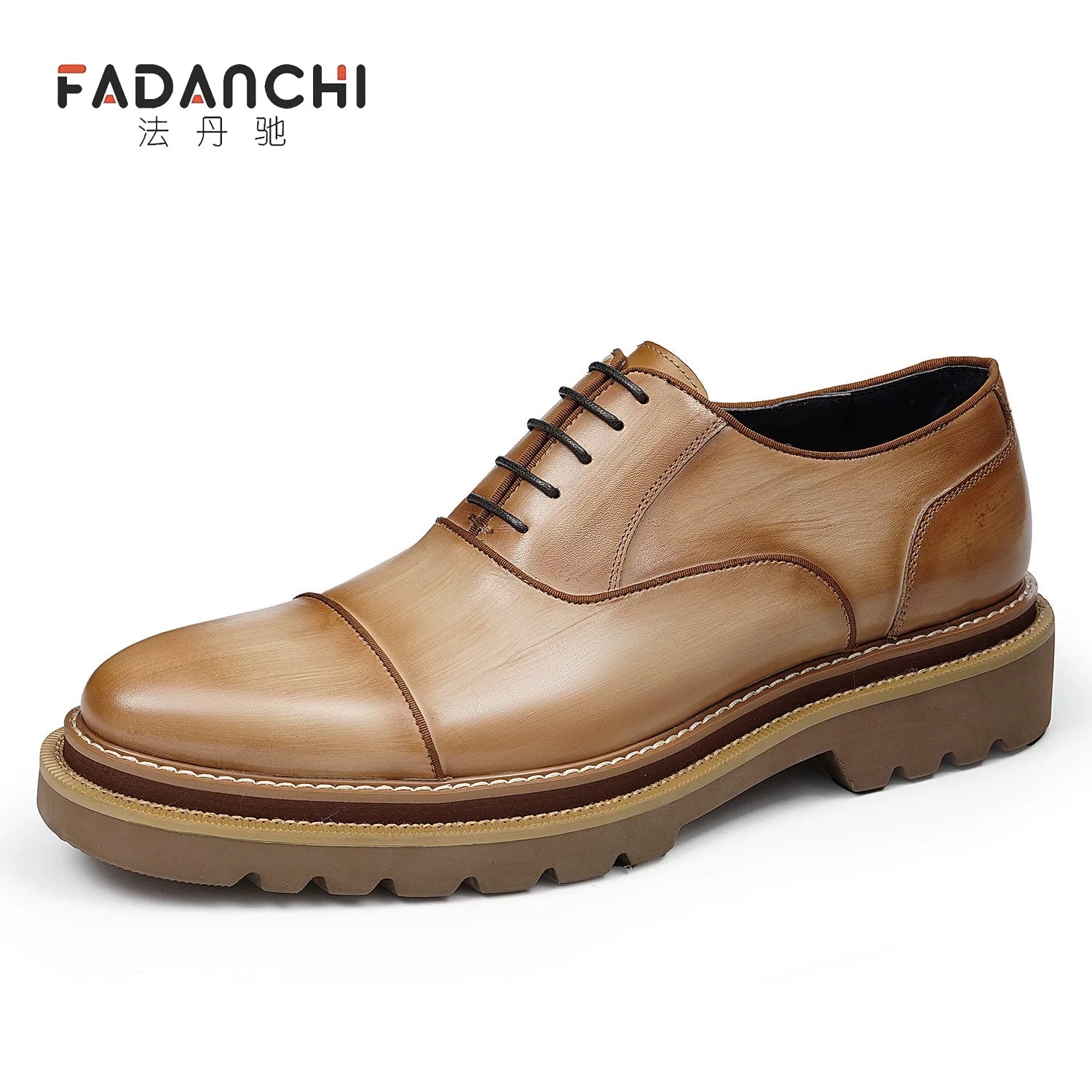 Men's Genuine Leather Leather Shoes, Height Increasing, Thick Sole