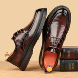 Men's british style versatile formal leather shoes - comfortable wedding groom shoes