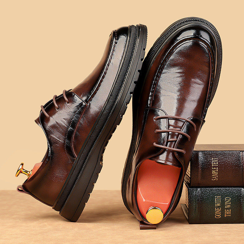 Men's british style versatile formal leather shoes - comfortable wedding groom shoes