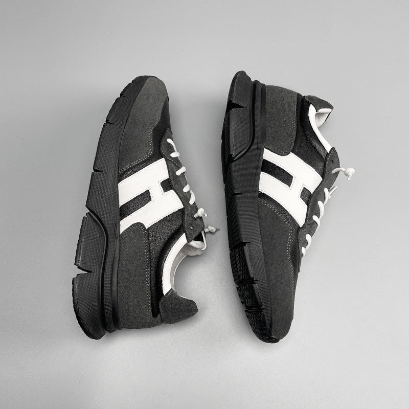 European station guangzhou genuine leather argan shoes men's trendy casual shoes imported high-end men's authentic cowhide leather shoes