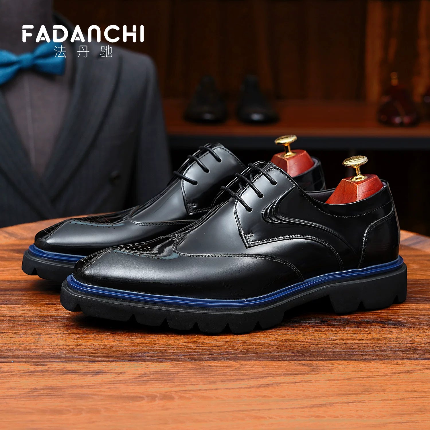 Men's Genuine Leather Leather Shoes, Patent Leather, Business