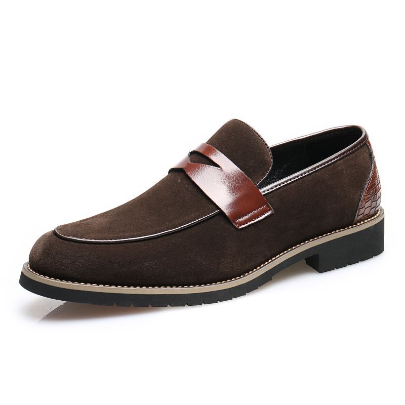 British style men's business casual leather shoes - pointed toe slip-on, korean style, versatile loa 6