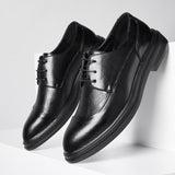 New men's pointed-toe leather shoes - korean style, trendy formal & business casual, plus size, brit