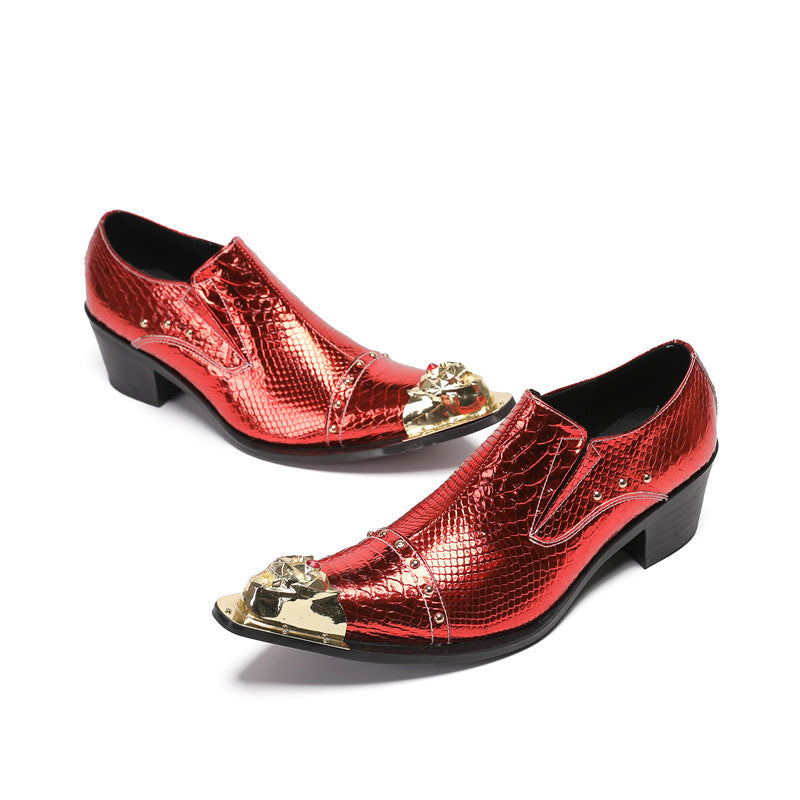 2024 new heightening leather shoes men's formal wear business cowhide high heels wedding groom shoes casual men's shoes large size shoes