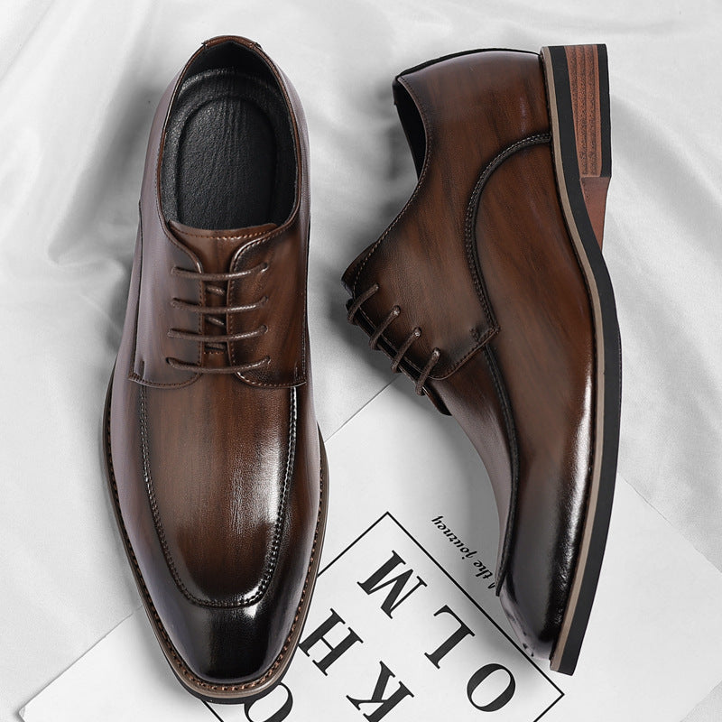 Men's plus size leather dress shoes - stylish business formal shoes for men, trendy british gentlema