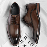 Men's plus size leather dress shoes - stylish business formal shoes for men, trendy british gentlema
