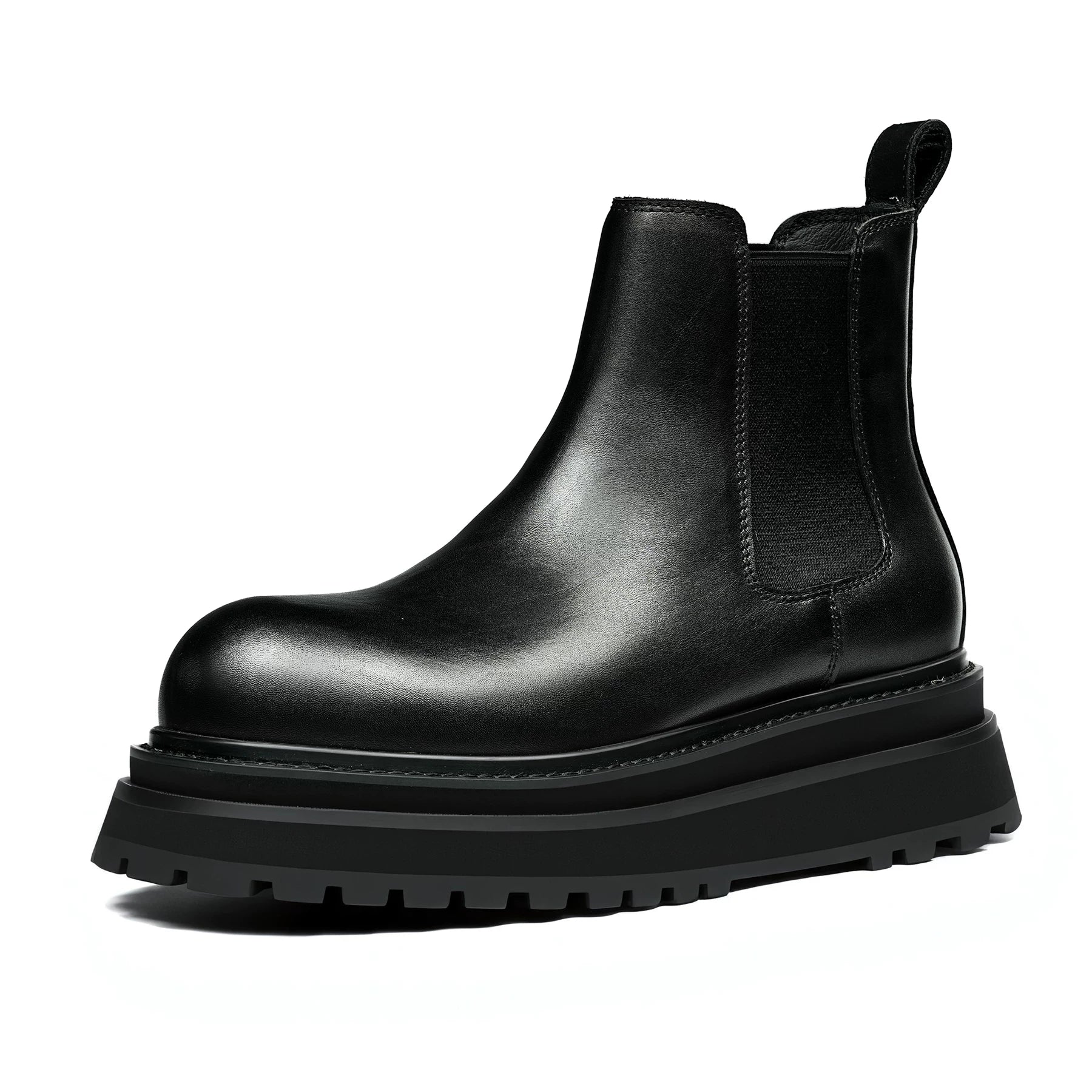 Men's Genuine Leather Martin Boots, Height Increasing, Thick Sole