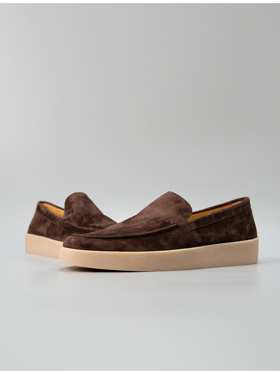 6509a-1 premium velvet loafers - cashmere slip-ons for men - handmade trendy shoes - business casual versatile leather shoes