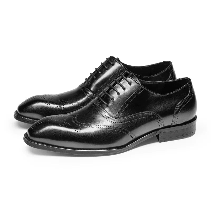 Men's Brown Leather Shoes, British Style, Business