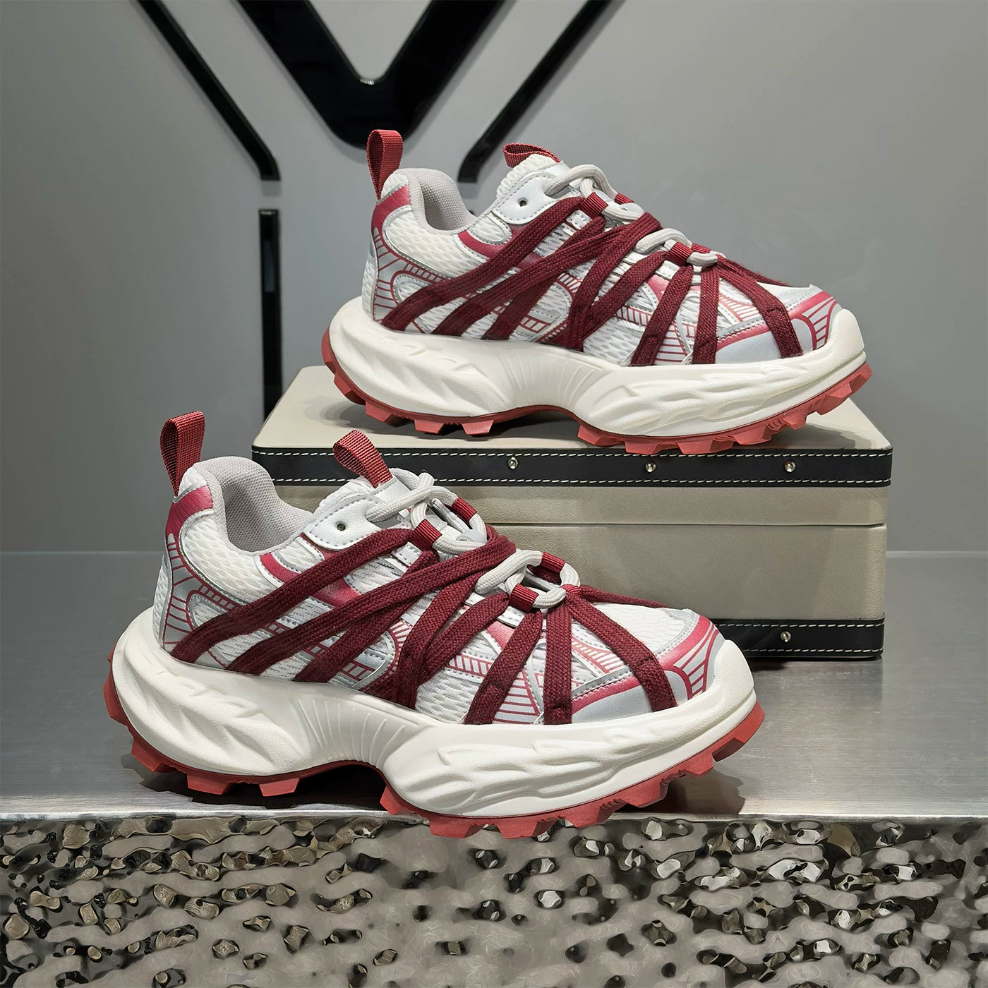 Men's Height-Increasing Platform Breathable Non-Slip Chunky Dad Sneakers 2026 Summer New