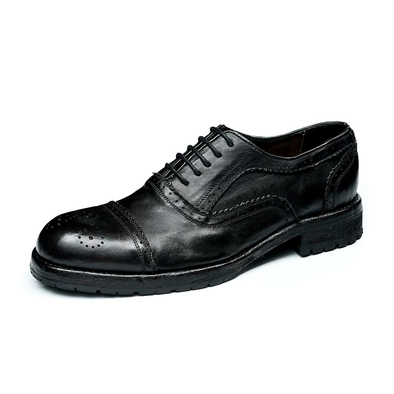 Men's Genuine Leather Oxford Shoes, Handmade, Business