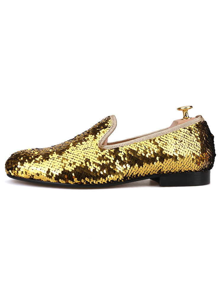 PIERGITAR new three-color handmade sequin men's European and American loafers trendy party formal wear one-on-one