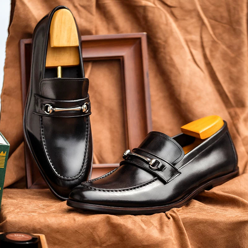Men's Genuine Leather Loafers, Breathable, Slip-On