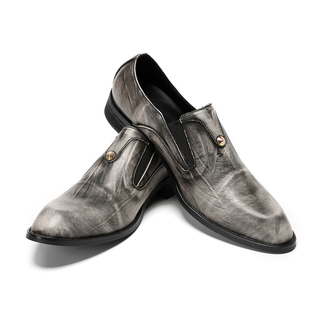 European and American men's shoes British glove loafers genuine leather men's business casual leather shoes lazy people pedal pointed leather shoes