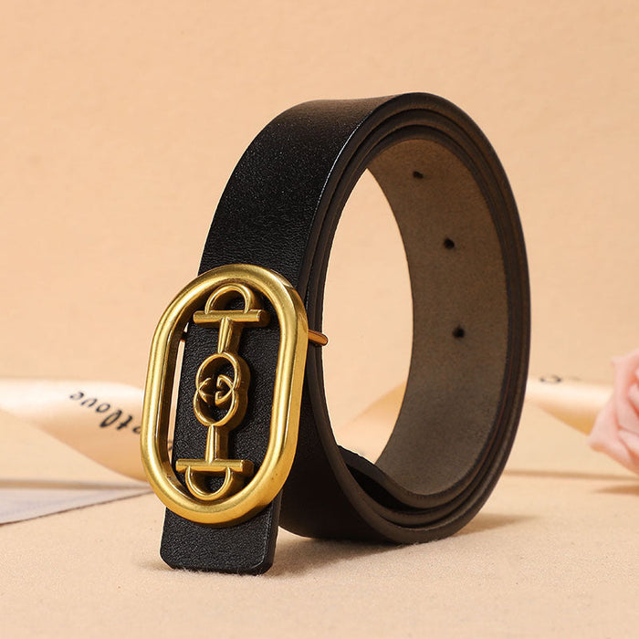2025 retro women's belt ins net red style cowhide belt fashion jeans belt spot wholesale(P)