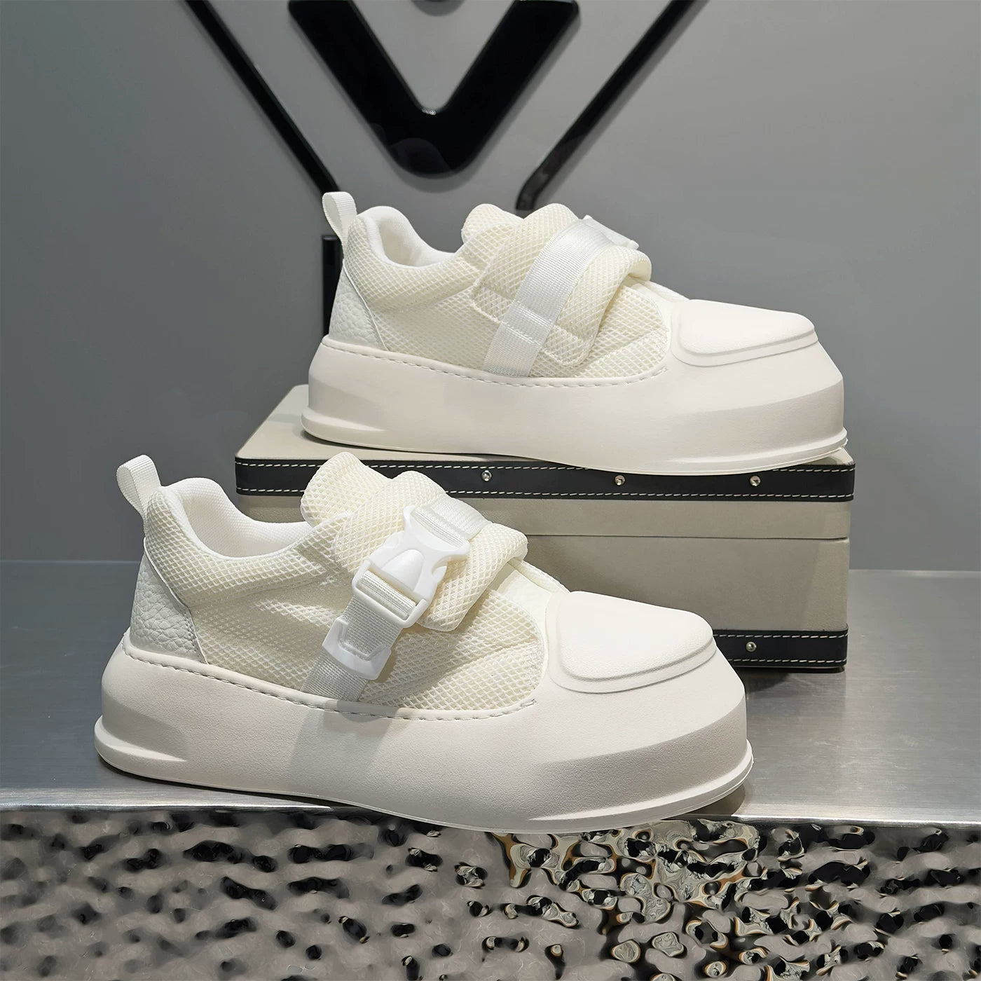 Men's Height-Increasing Platform Breathable Mesh Big-Toe Skate Shoes 2026 Summer New