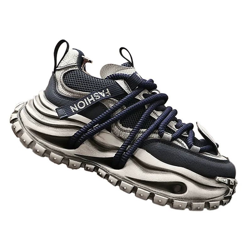 Men's 2026 New Platform Low-Top Korean Style Distressed Dad Shoes