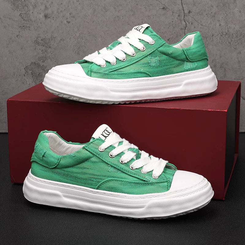 Men's Canvas Shoes, Height Increasing, Breathable
