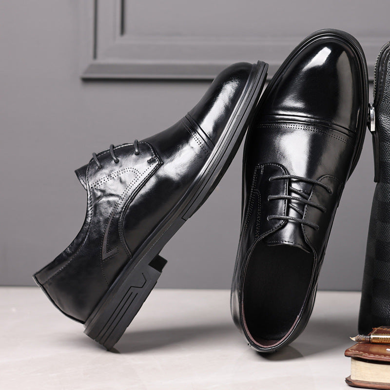 British style wedding groomsmen formal dress shoes - premium derby leather italian business dress shoe