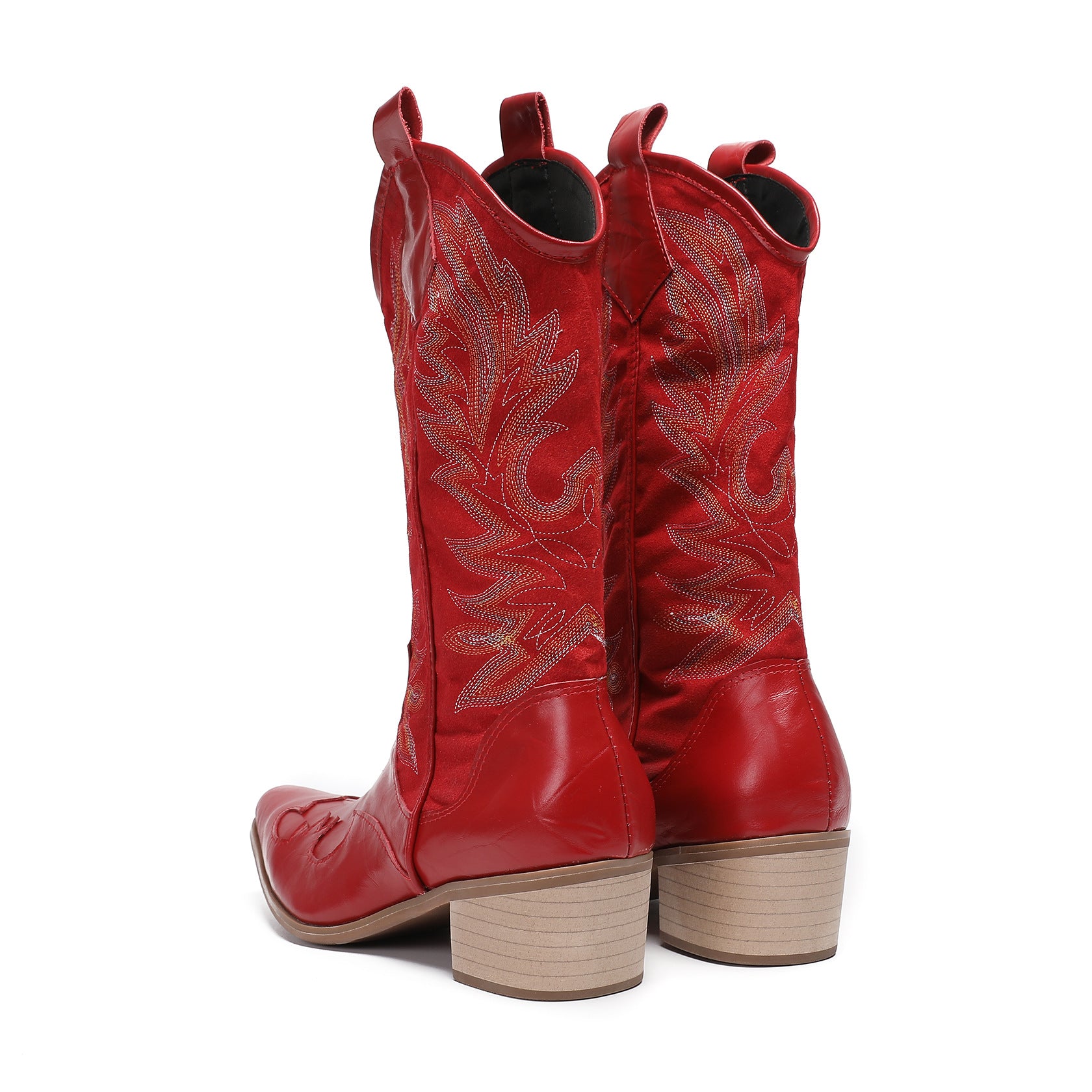 Men's Red Leather Chelsea Boots – Pointed Toe, Business – Style 97