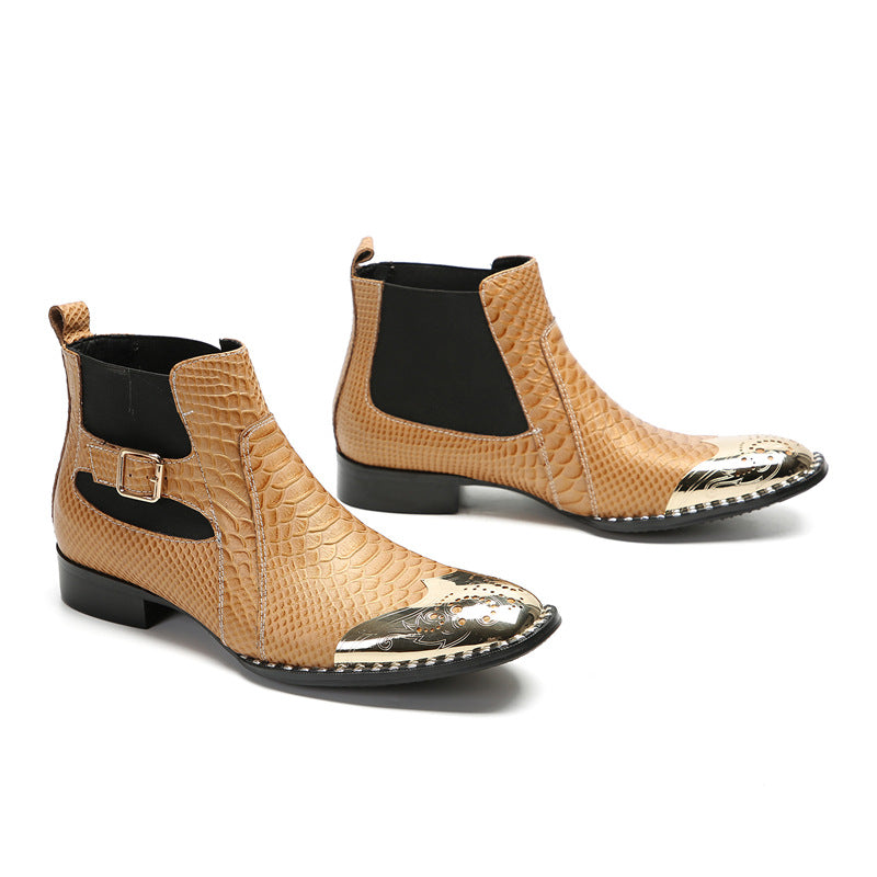 New autumn and winter comfortable cowhide men's shoes Chelsea boots low-cut British style short boots flat-soled Korean style Japanese-style foreign trade shoes
