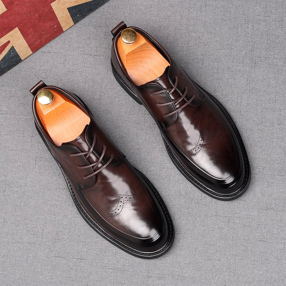 Men's Derby Shoes, Height Increasing, British Style