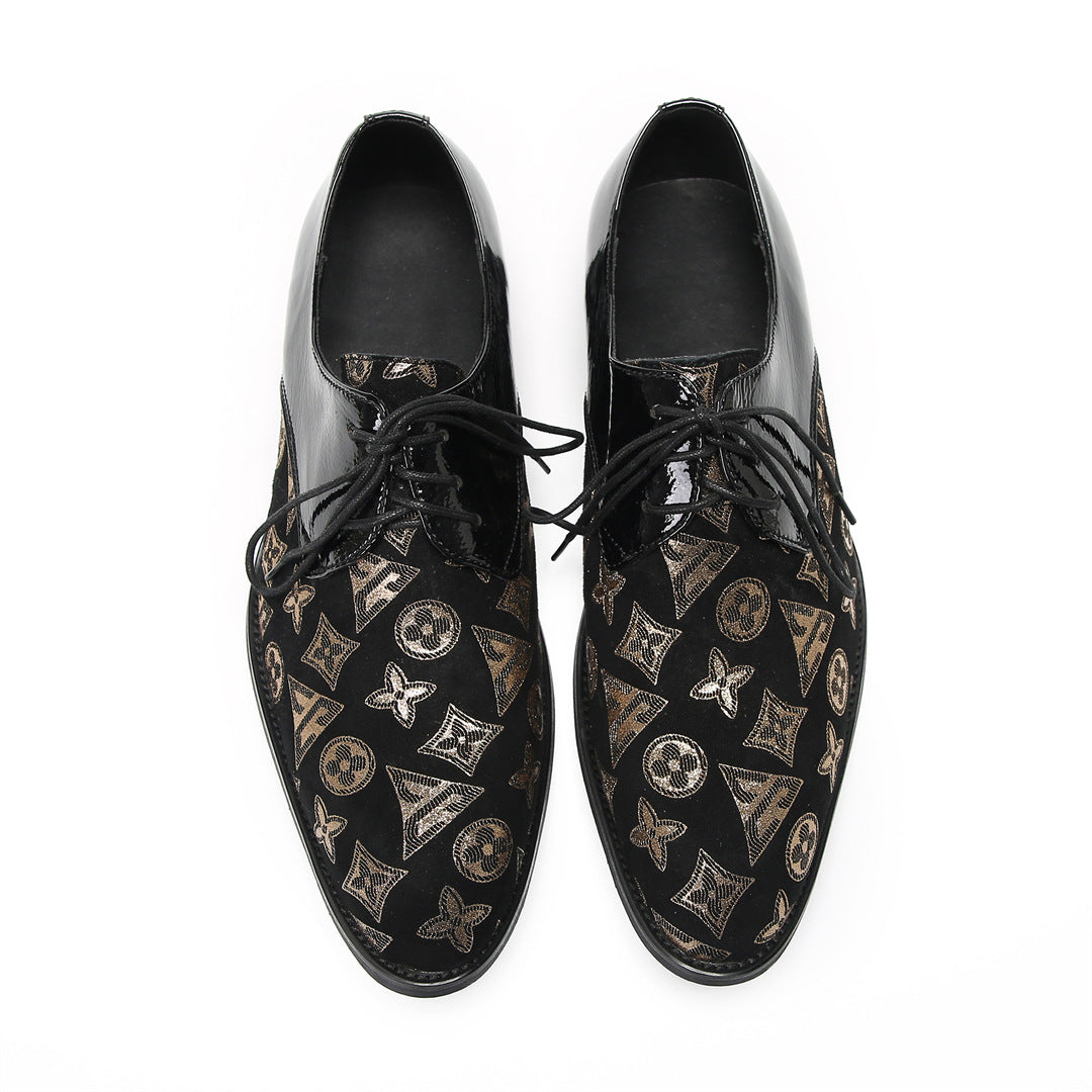 Men's Genuine Leather Derby Formal Shoes – Retro, Business – Style 81