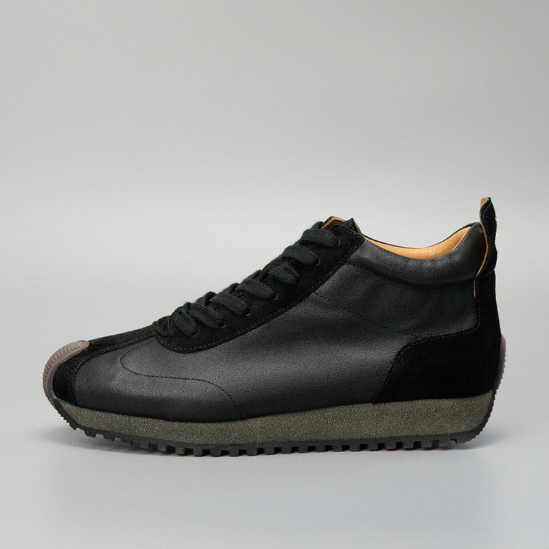 Sitao european station 2026 new arrivalretrocasual style easiest for matchtrendy shoesmen cowhide casual mid-top forrest gump shoes