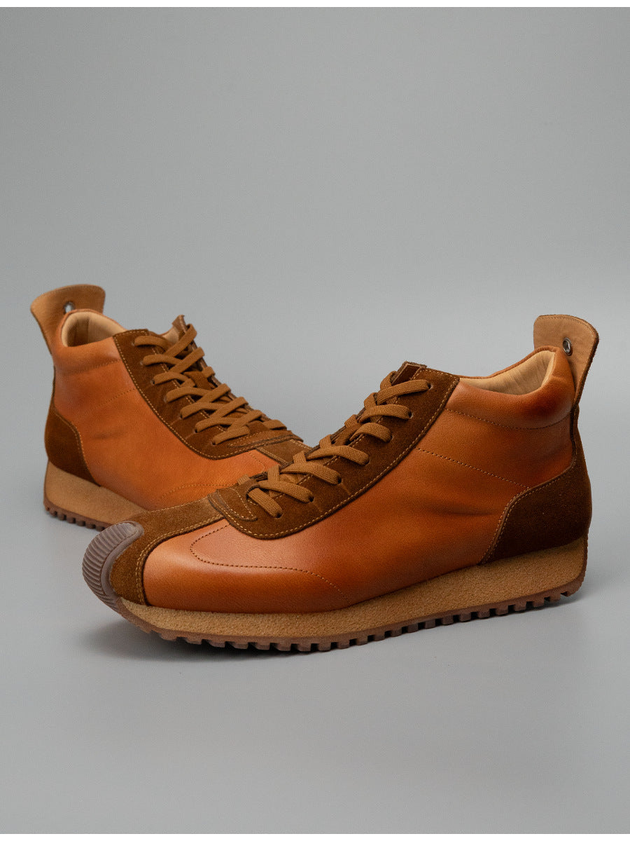 Sitao european station 2026 new arrivalretrocasual style easiest for matchtrendy shoesmen cowhide casual mid-top forrest gump shoes