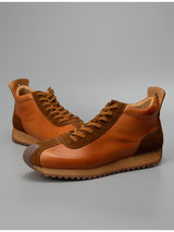 Sitao european station 2026 new arrivalretrocasual style easiest for matchtrendy shoesmen cowhide casual mid-top forrest gump shoes