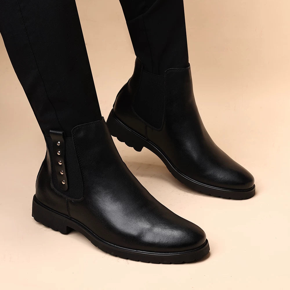 Men's Genuine Leather Martin Boots, Height Increasing