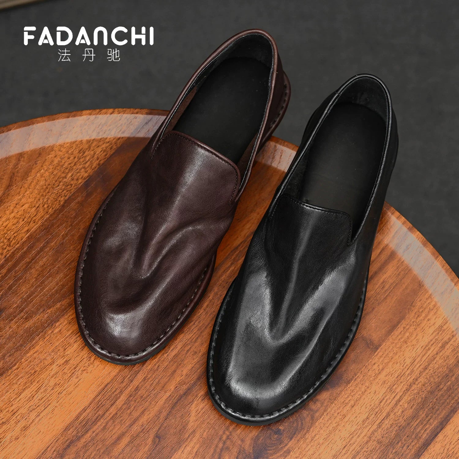Men's Genuine Leather Loafers, Breathable, Slip-On